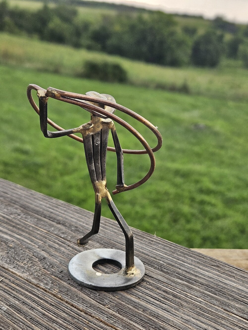 COWBOY ROPING WESTERN Metal Art Sculpture Welded Scrap Folk Art Figurine - Picture 2 of 6
